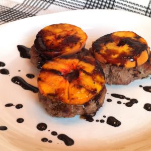 Grilled Peach Burgers with Balsamic Syrup