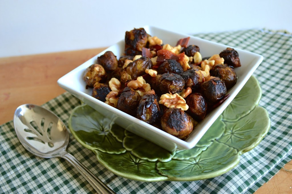 Bacon Walnut Brussels Sprouts | Plaid and Paleo
