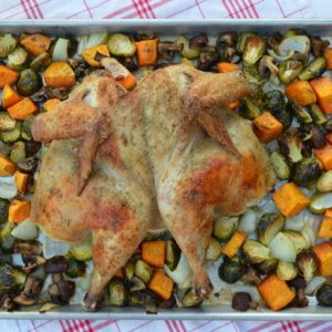 Simply Roasted Chicken and Fall Veggies | Plaid and Paleo