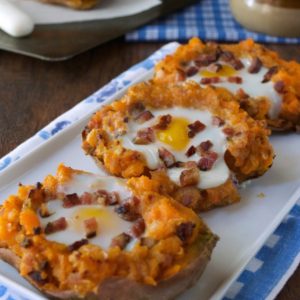 Twice Baked Breakfast Sweet Potato | Plaid & Paleo