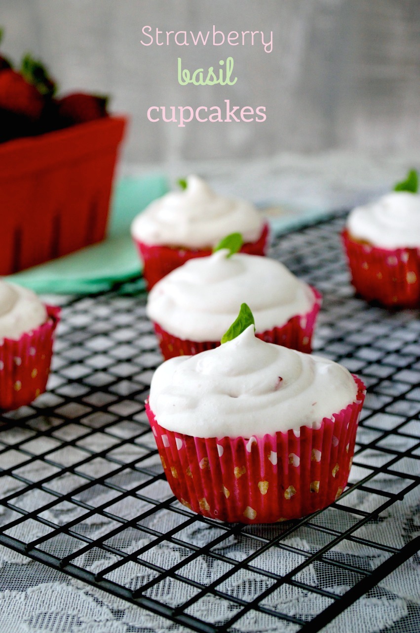 Strawberry Basil Cupcakes | Plaid & Paleo
