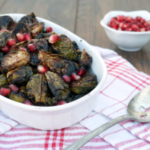 Pomegranate Balsamic Brussels Sprouts | Plaid and Paleo
