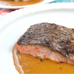 Crispy Salmon Skin with Curry Sauce | Plaid and Paleo