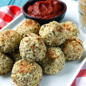 Grain-free Chicken Parmesan Meatballs with Simple Marinara Dipping Sauce | Plaid and Paleo