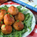 Paleo Buffalo Chicken Meatballs from All-American Paleo Table | Plaid and Paleo