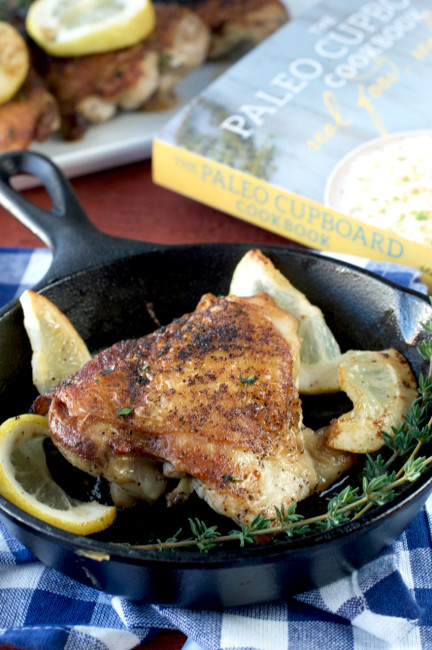 Lemon and Thyme Chicken Thighs from The Paleo Cupboard Cookbook Sneak Peak Recipe