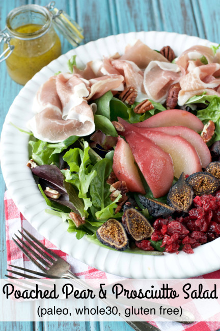 Poached Pear and Prosciutto Salad | Plaid and Paleo