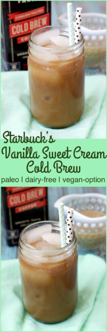 Paleo Starbuck's Vanilla Sweet Cream Cold Brew | Plaid and Paleo