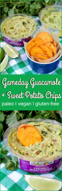Gameday Guacamole with Sweet Potato Chips | Plaid and Paleo