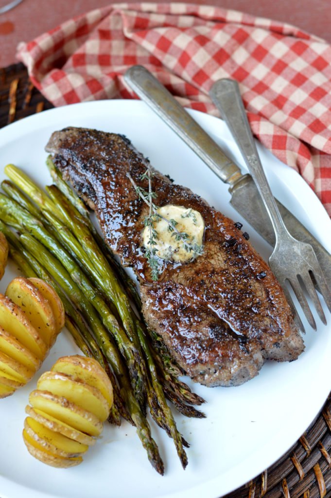 Cast Iron Steak with Herb Butter | Plaid & Paleo