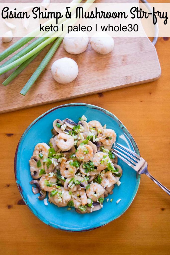 Keto Asian Shrimp and Mushroom Stir-fry | Plaid and Paleo