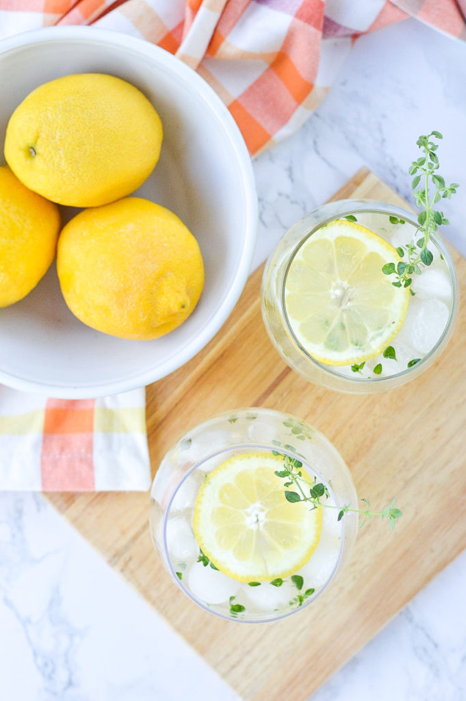 Refreshing Lemon Thyme Spritzer | Plaid & Paleo